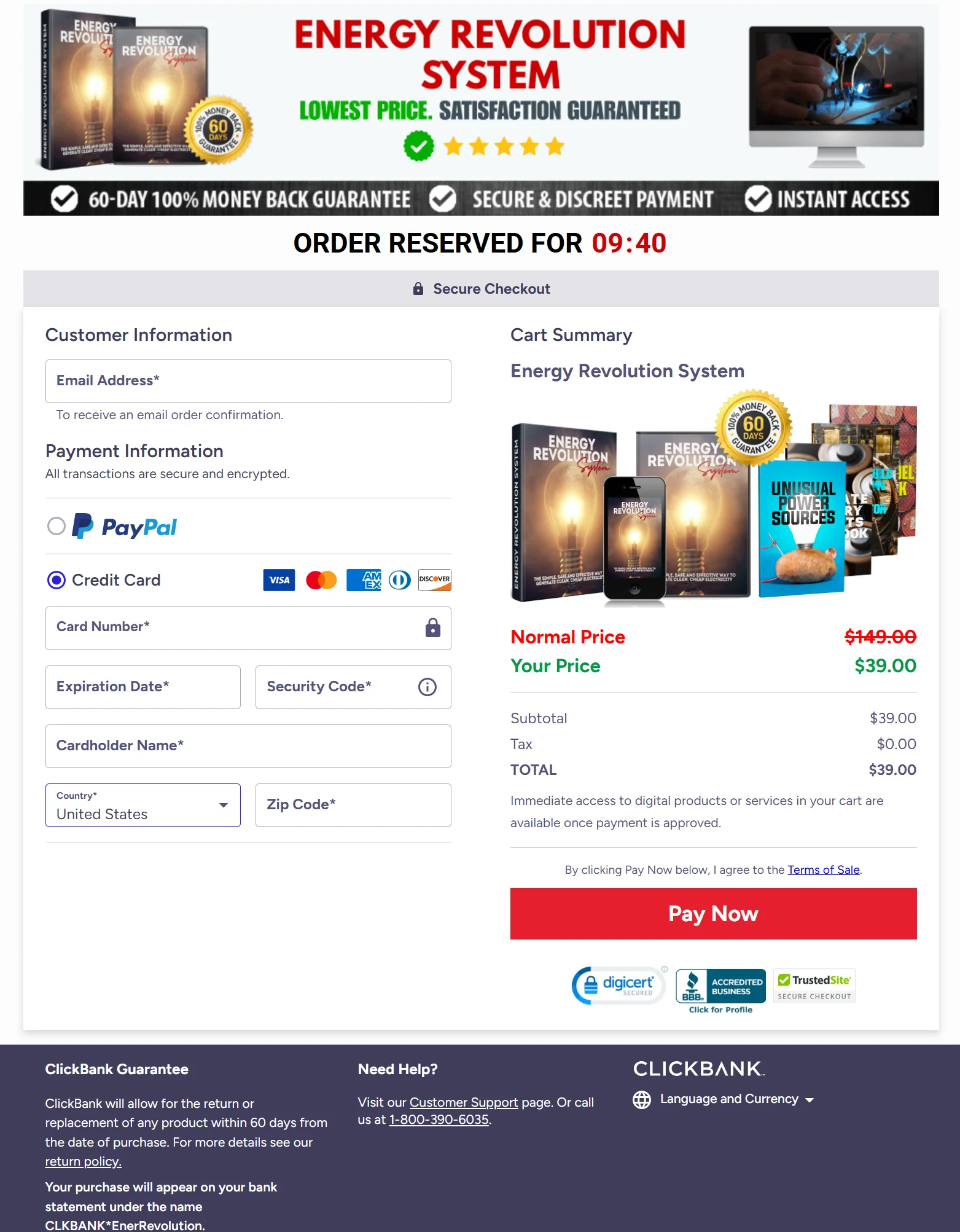 Energy-Revolution-System-checkout-page